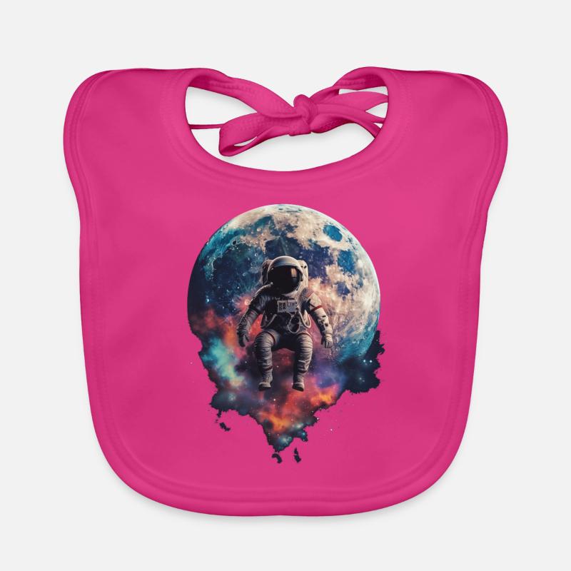 Astronaute Lune flottante de l’espace Bavoir bio Bébé
