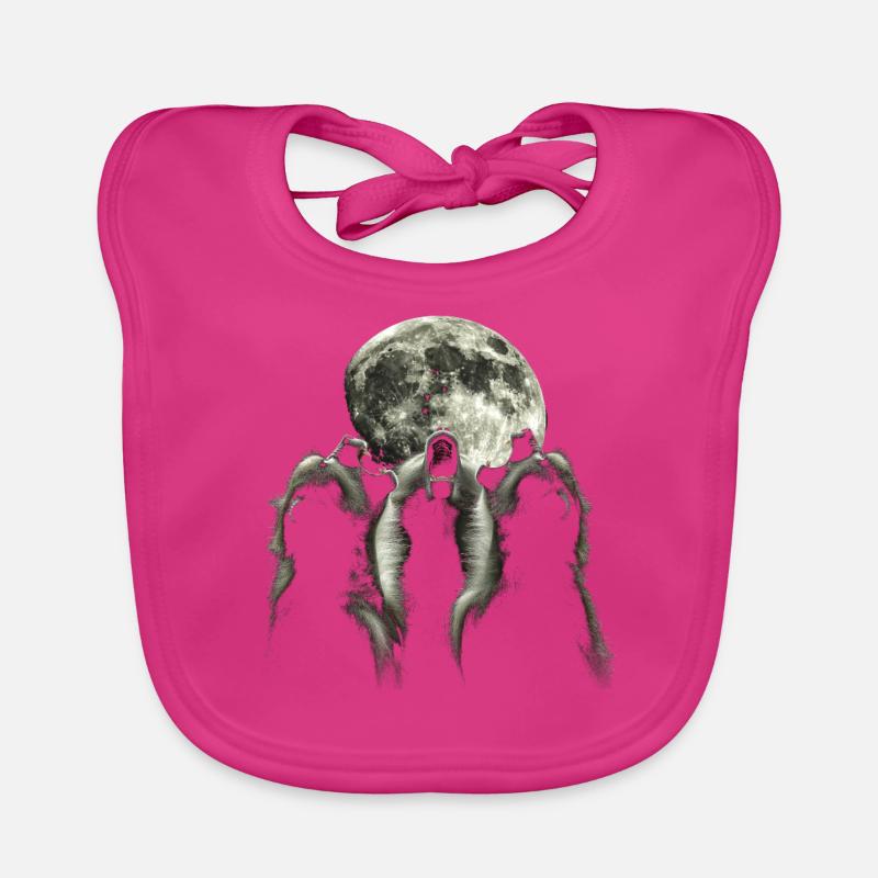 Baboon Monkey Howling Moon Organic Baby Bibs