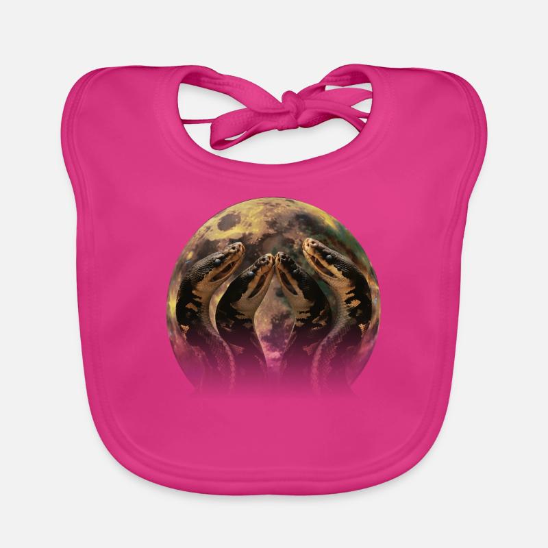 Ball Python Snake Howling Moon Organic Baby Bibs