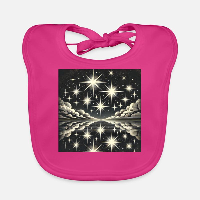 Sparkling Night Sky Shooting Star Stars Organic Baby Bibs