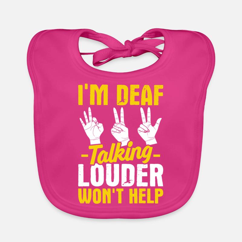Deaf Pride ASL Sign Language Organic Baby Bibs