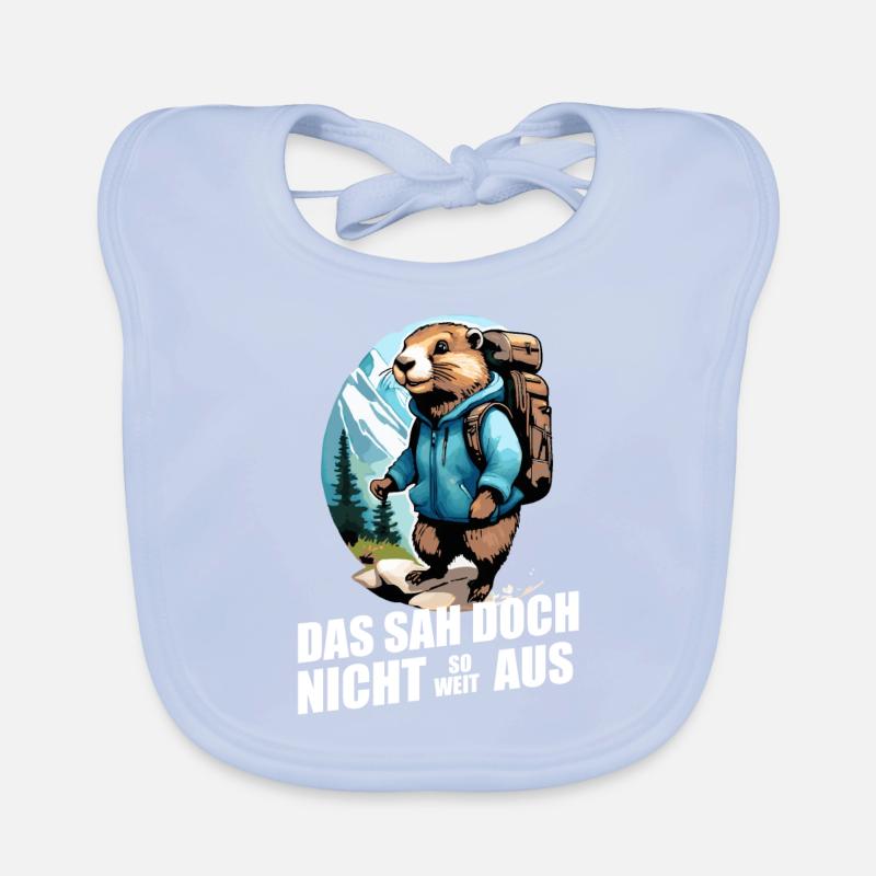 Murmeltier Wanderspruch wandern Berge so weit Baby Bio-Lätzchen
