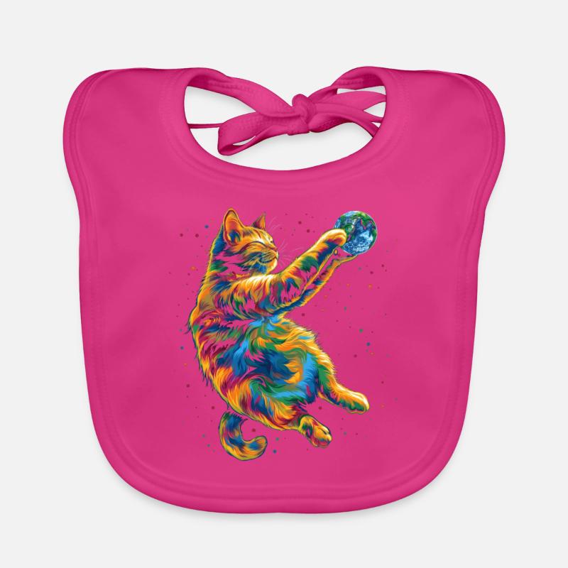 Orange Katze Tabby Katze Erde Popart Baby Bio-Lätzchen