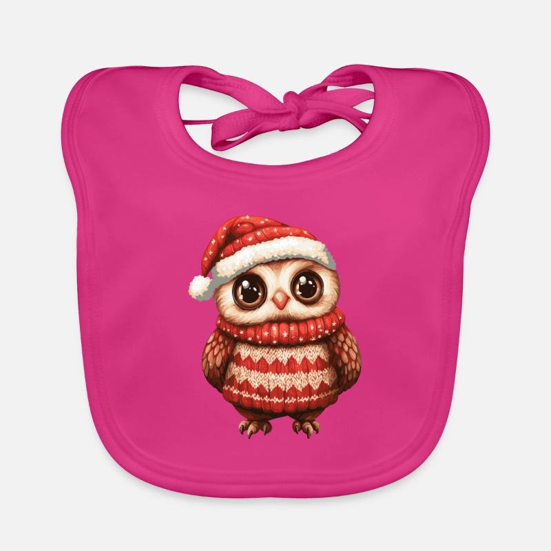 Eule Weihnachten Comic Baby Bio-Lätzchen
