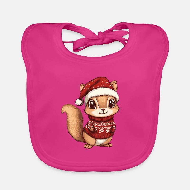 Bande dessinée de Noël écureuil Bavoir bio Bébé
