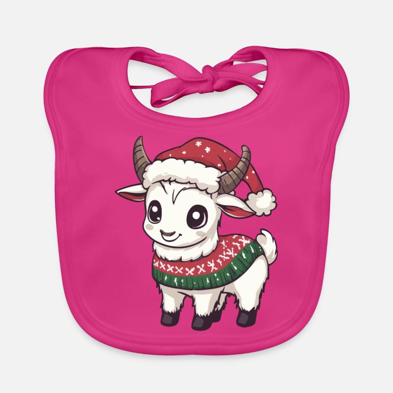Bande dessinée de Noël Chèvre de montagne Bavoir bio Bébé