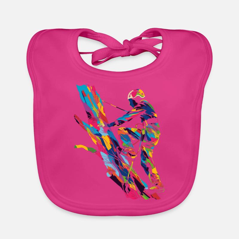 Tree Climbing Tree Climber Arborist Popart Organic Baby Bibs