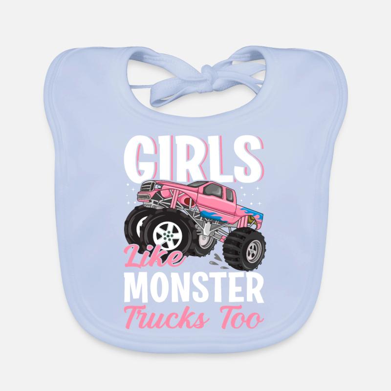 Mädchen Monstertrucks Lkw-Liebhaber Mädchen Baby Bio-Lätzchen