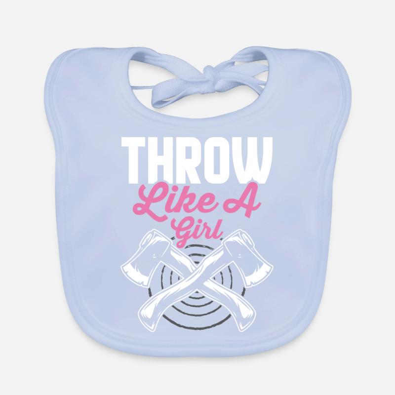 Axt werfendes Mädchen Beil-Werferin Wirf wie ein M Baby Bio-Lätzchen