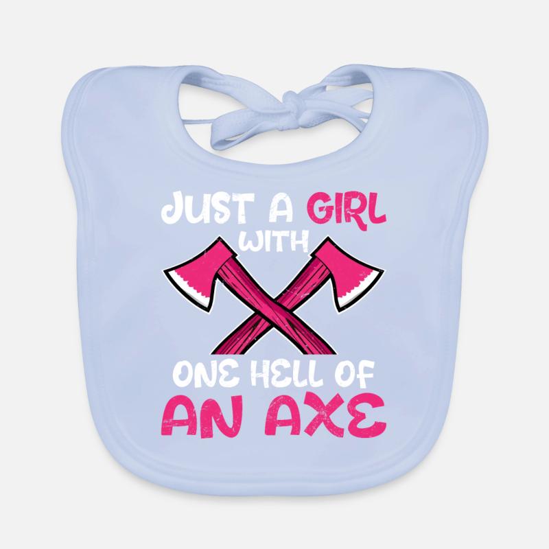 Axt werfendes Mädchen Beil-Werfer-Mädchen Eine Höl Baby Bio-Lätzchen