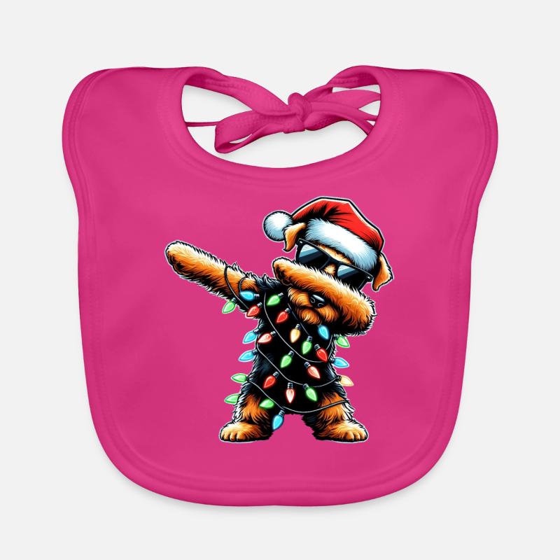 Dabbing Airedale Terrier Chien Noël Noël Bavoir bio Bébé