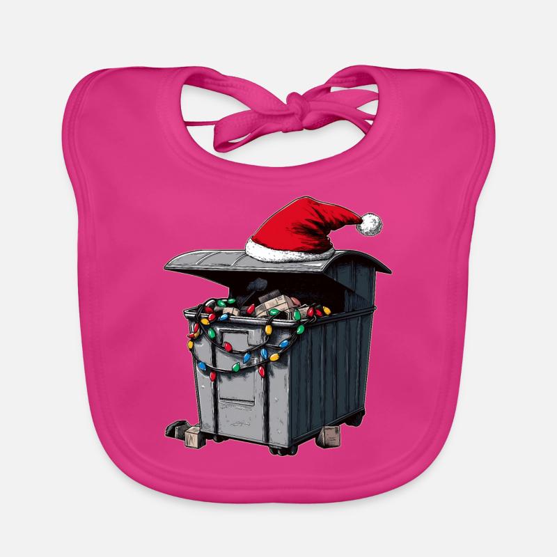 benne à ordures plongée Garbage Diver Trash Picker - Bavoir bio Bébé - fuchsia