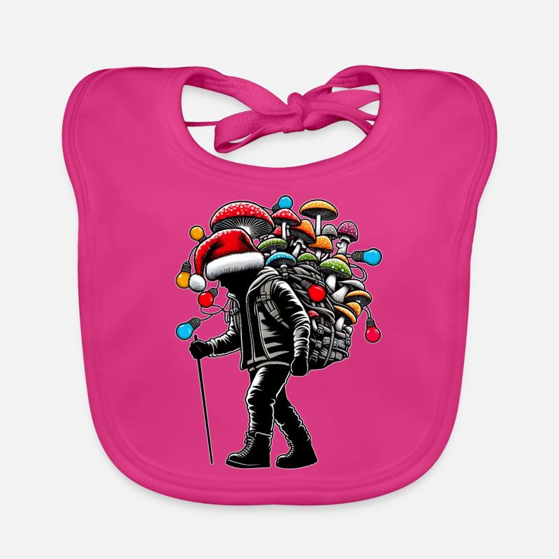 Chasseur de champignons Chasse aux champignons Chapeau de Père Noël Bavoir bio Bébé