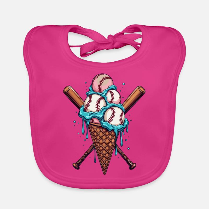 BASEBALL Organic Baby Bibs