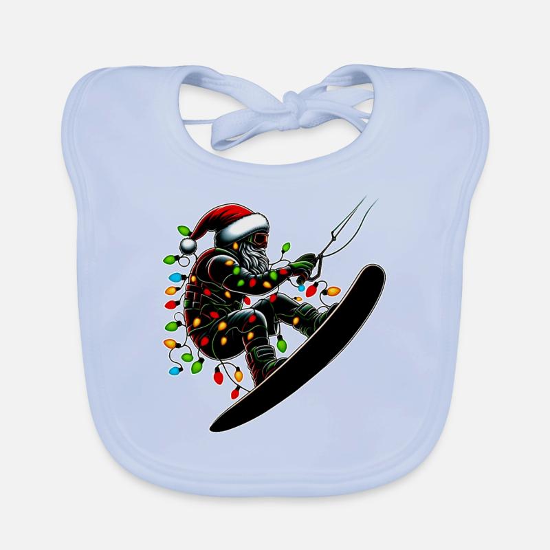 Wakeboarding Weihnachtsmann Wakeboarder Weihnachts Baby Bio-Lätzchen