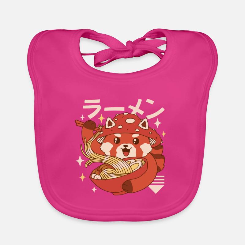 Kawaii Red Panda Ramen Organic Baby Bibs