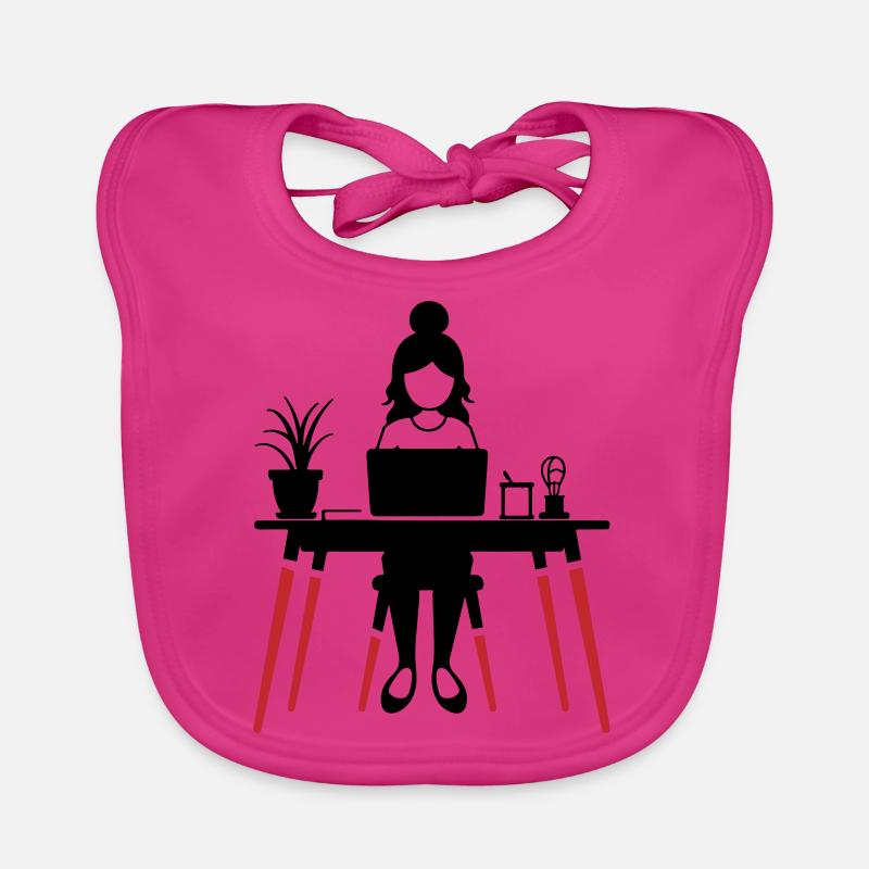 Learning Woman Computer Job Organic Baby Bibs