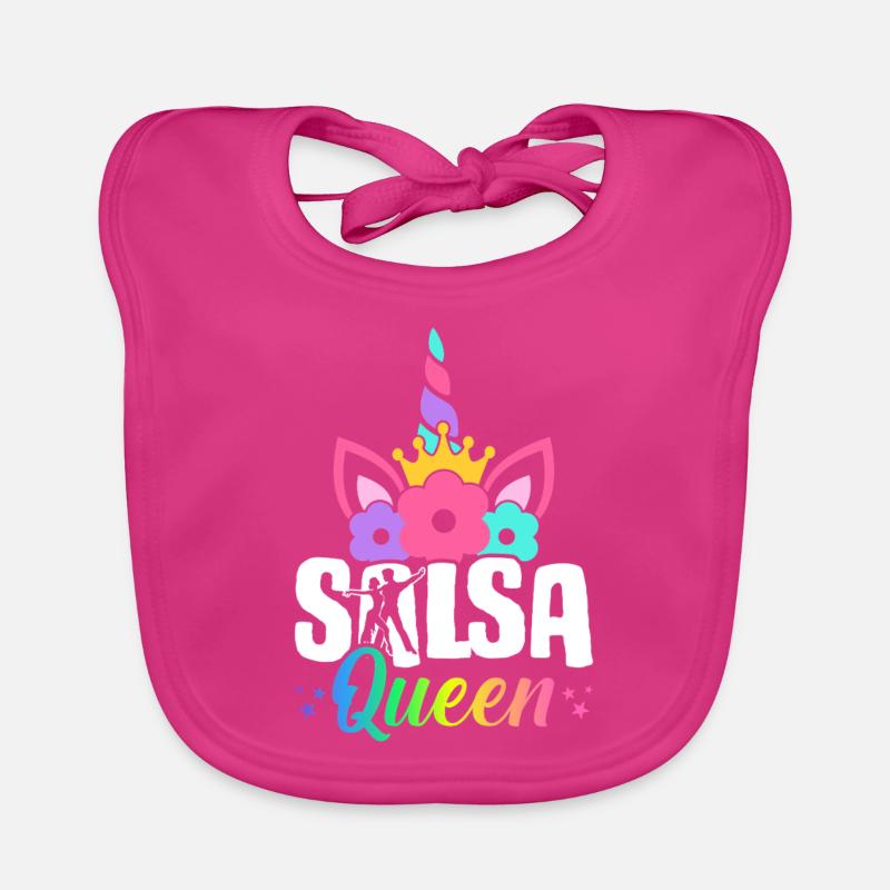 Salsa Queen Salsa Dancer Salsa Dance Illustration Organic Baby Bibs