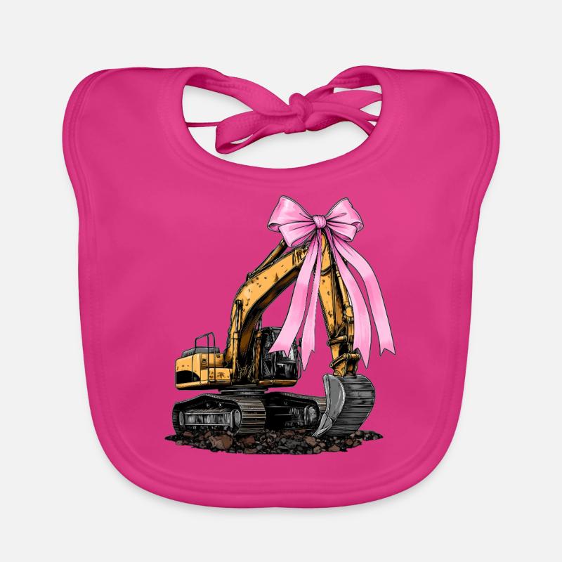 Coquette Bow Baggerführer Bau HEO Baby Bio-Lätzchen