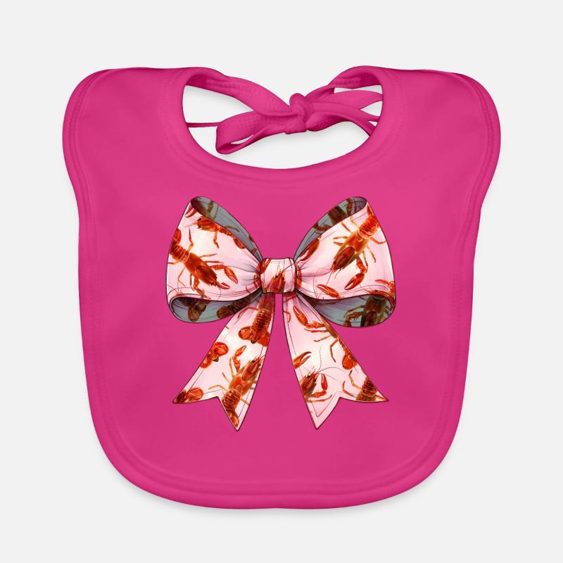 Coquette Bogen Langusten Flusskrebs Muttertag Rosa Baby Bio-Lätzchen