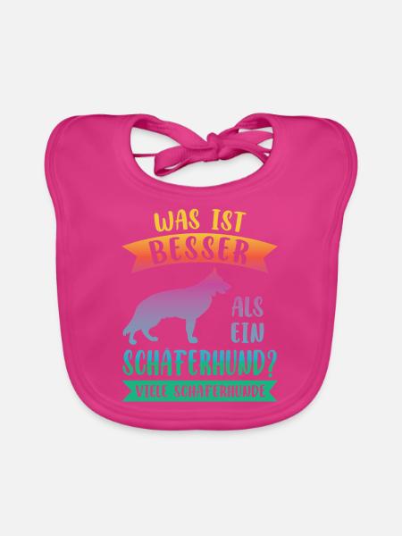 Schäferhund Hund Schäferhunde Geschenk - Baby Bio-Lätzchen - Fuchsia