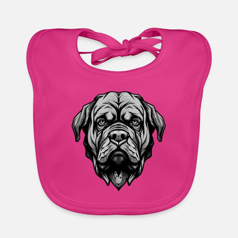 Mastiff Dog Head Organic Baby Bibs
