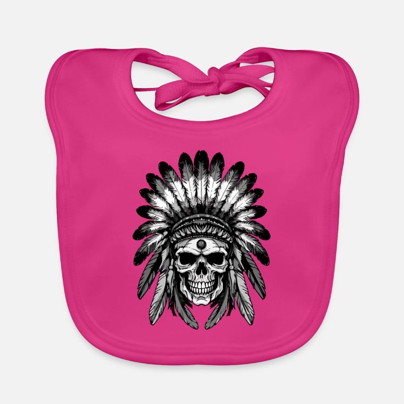 Apache Indian Skull Organic Baby Bibs
