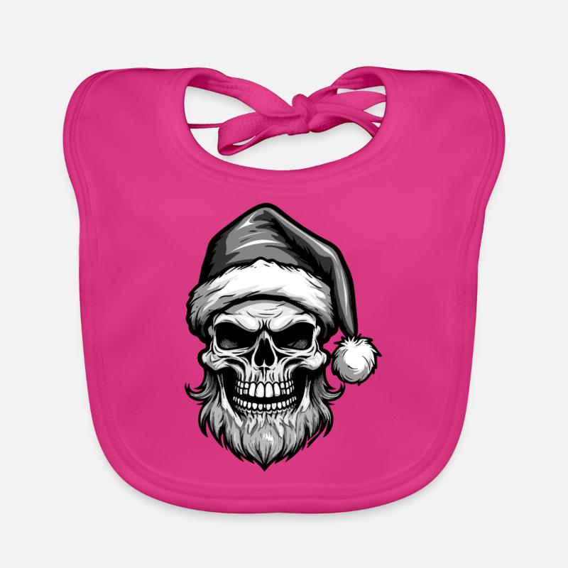 Weihnachtsmann Totenkopf Baby Bio-Lätzchen