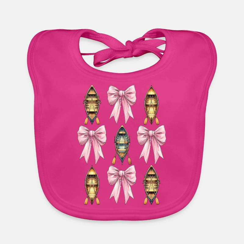 Coquette Bow Aviron Rameur Paddle Rose Bavoir bio Bébé