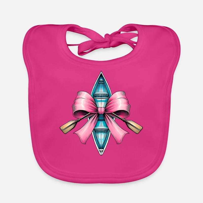 Coquette Bow Rowing Rowing Boat Paddle Pink Organic Baby Bibs