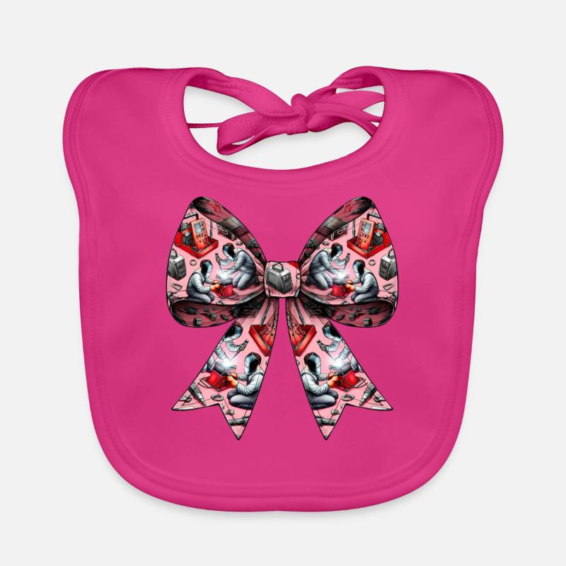 Coquette Bogen Schweißen Schweißer Weld Pattern Baby Bio-Lätzchen