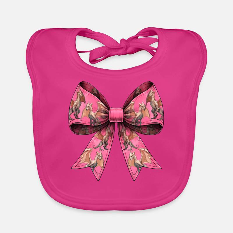 Arc Coquettique Van Mètre Visiteur Cryptide - Bavoir bio Bébé - fuchsia
