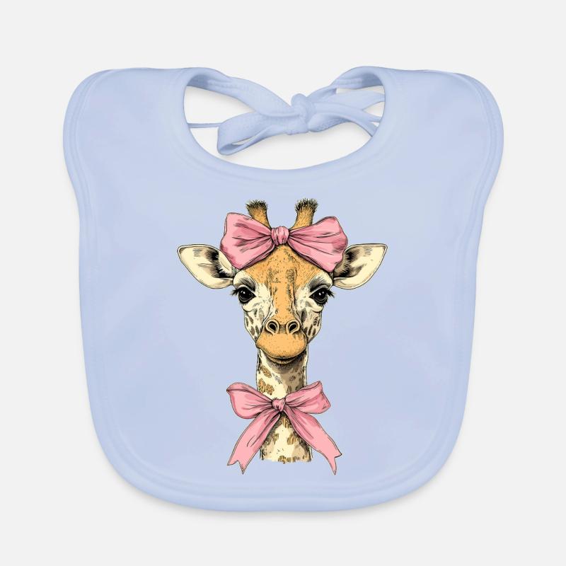 Coquette Bogen Giraffe Mädchen Mama Muttertag rosa Baby Bio-Lätzchen