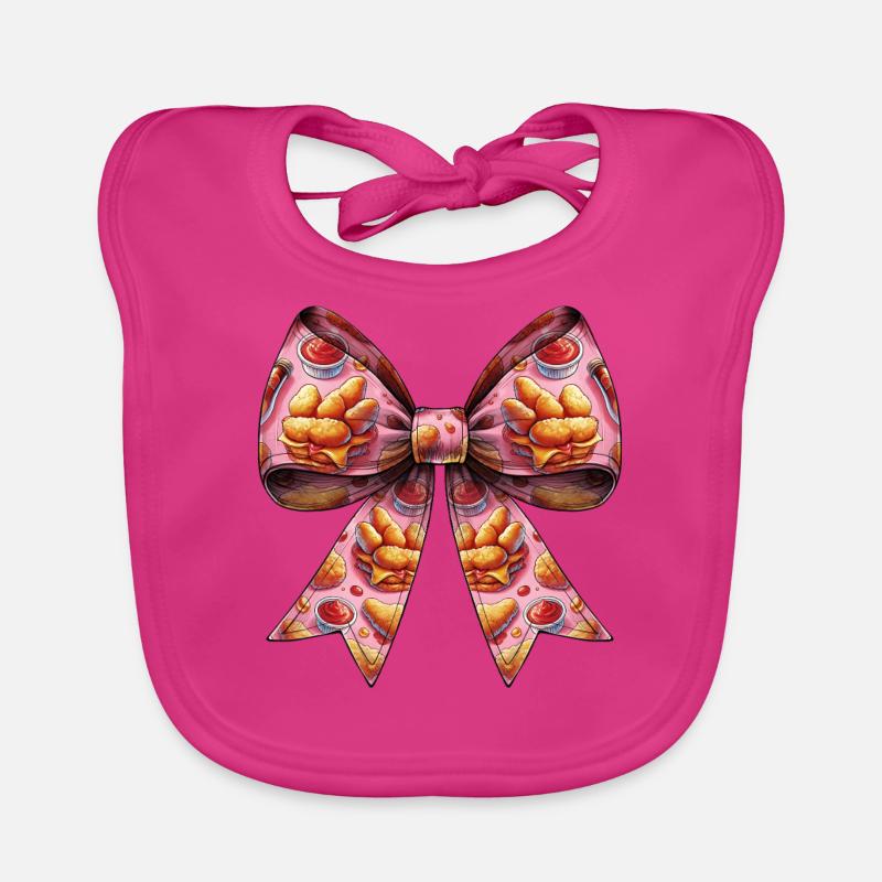 Coquette Bow Chicken Nugget Nugget Nug Pattern Organic Baby Bibs