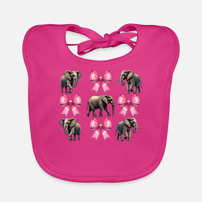 Coquette Bogen Elefant Mädchen Mama Muttertag rosa Baby Bio-Lätzchen
