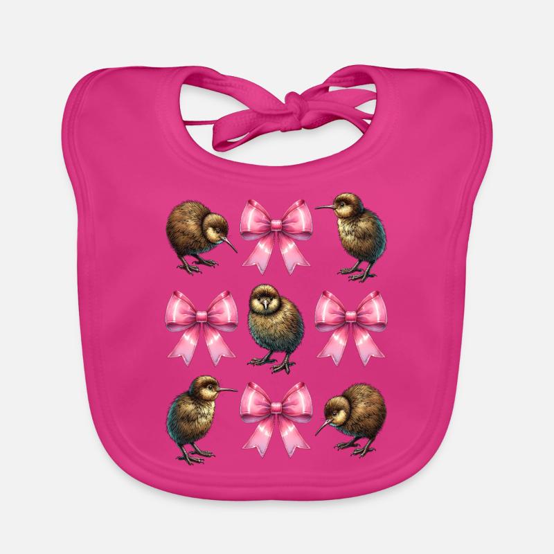 Coquette Bogen Kiwi Vogel Mama Muttertag rosa Baby Bio-Lätzchen