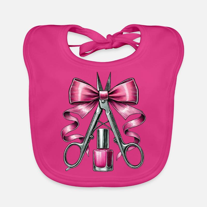 Coquette Bow Nail Tech Esthéticienne Bavoir bio Bébé