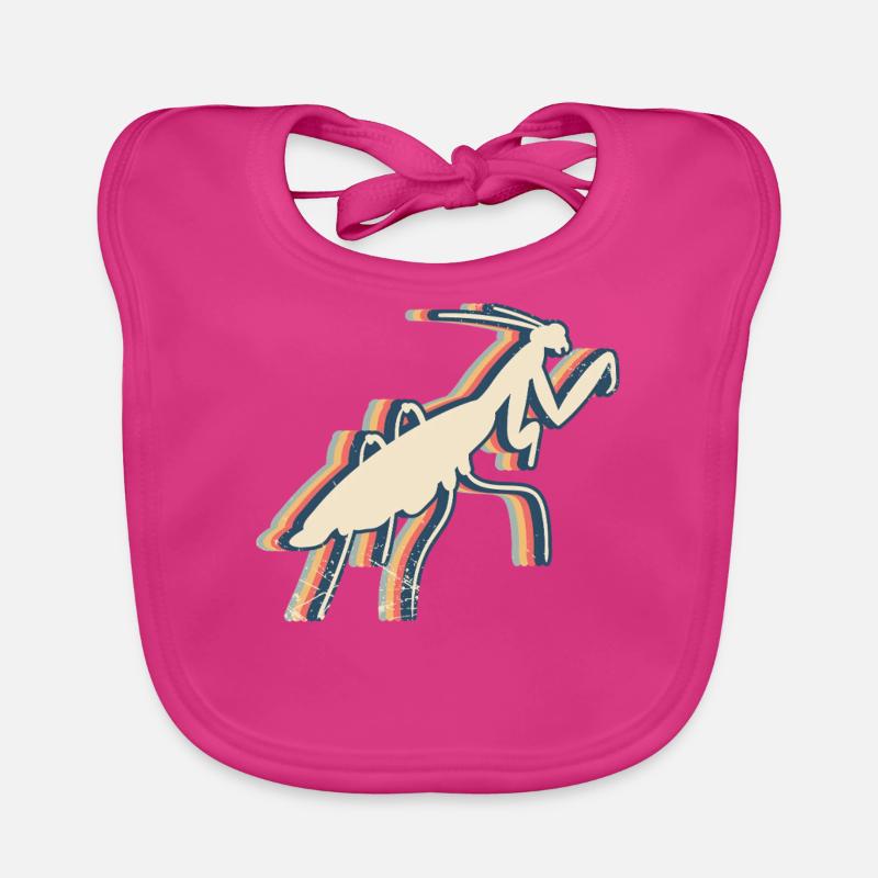 Mantis Praying Mantis Insect Retro Line Art Organic Baby Bibs