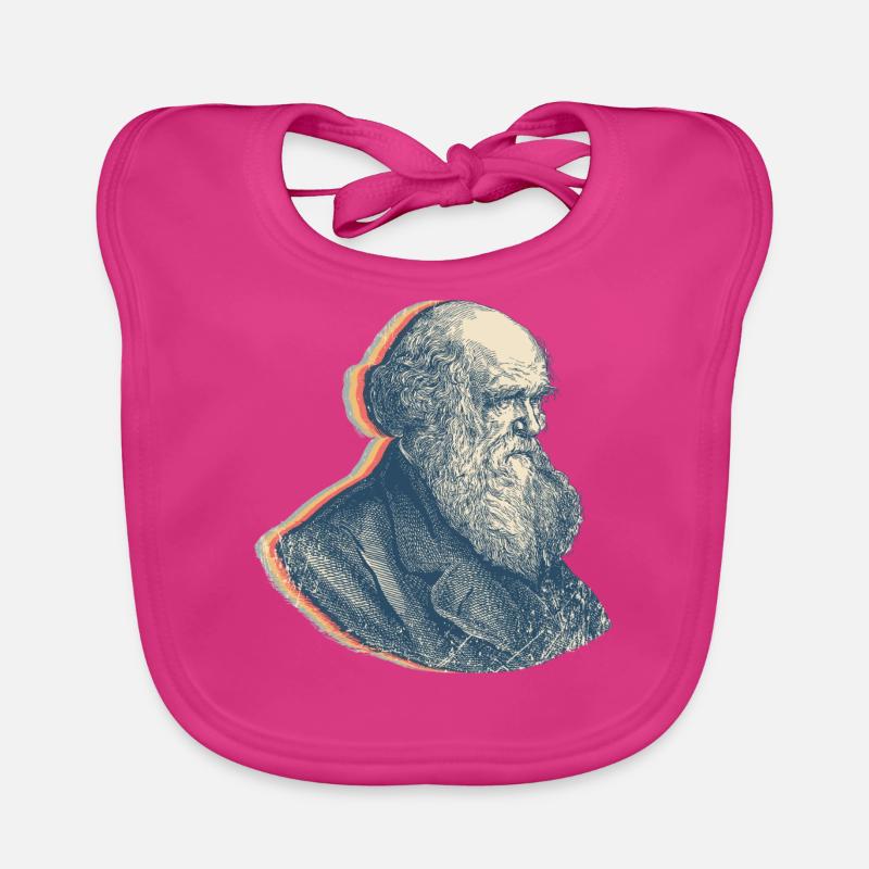 Charles Darwin Evolutionstheorie Retro-Linienkunst Baby Bio-Lätzchen