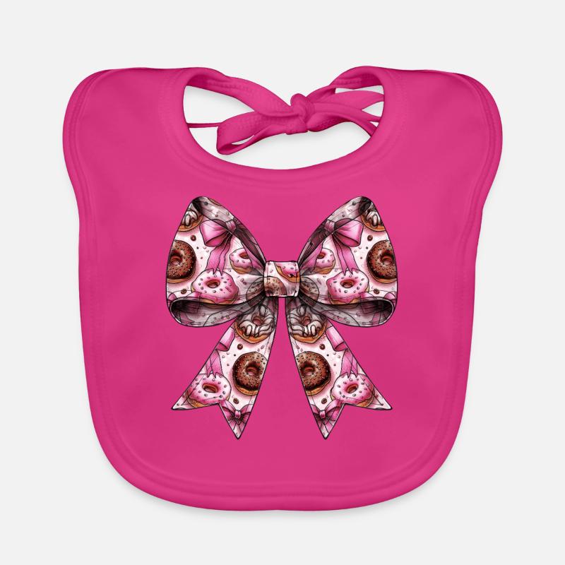 Coquette Bow Donuts Donuts Sprinkles Pattern Organic Baby Bibs
