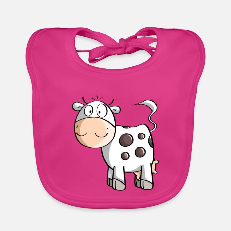 Funny Dotted Cow - Cows - Comic - Kids Organic Baby Bibs