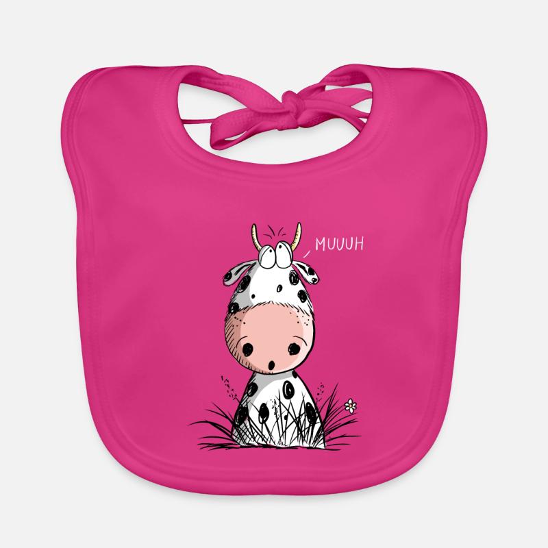 Comical Muh Cow I Beef Comic I Gift Organic Baby Bibs
