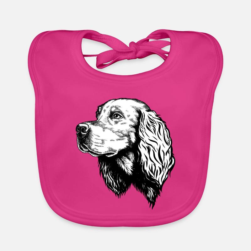 Gordon Setter Portrait Organic Baby Bibs