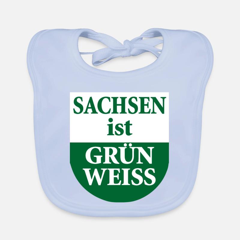 Saxony is green white state flag Organic Baby Bibs