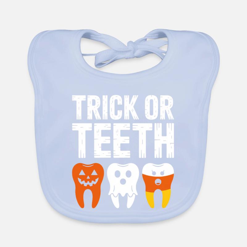 Trick or Teeth Halloween Tee Organic Baby Bibs