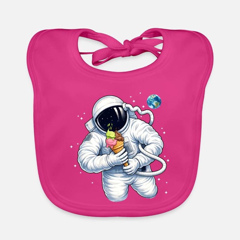 Astronaut mit Eiscreme im Weltall  Organic Baby Bibs