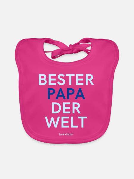 Bester Papa der Welt (wirklich) - Baby Bio-Lätzchen - Fuchsia