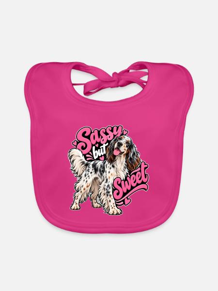 Englischer Zuspieler - Baby Bio-Lätzchen - Fuchsia