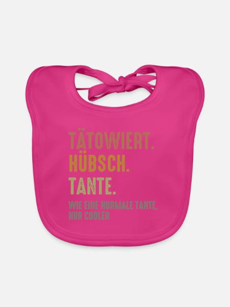 Tätowiert Hübsch Tante - Baby Bio-Lätzchen - Fuchsia - Vorne