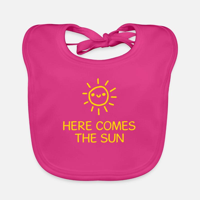 Here Comes The Sun - Soleil d’Été - Bavoir bio Bébé - fuchsia